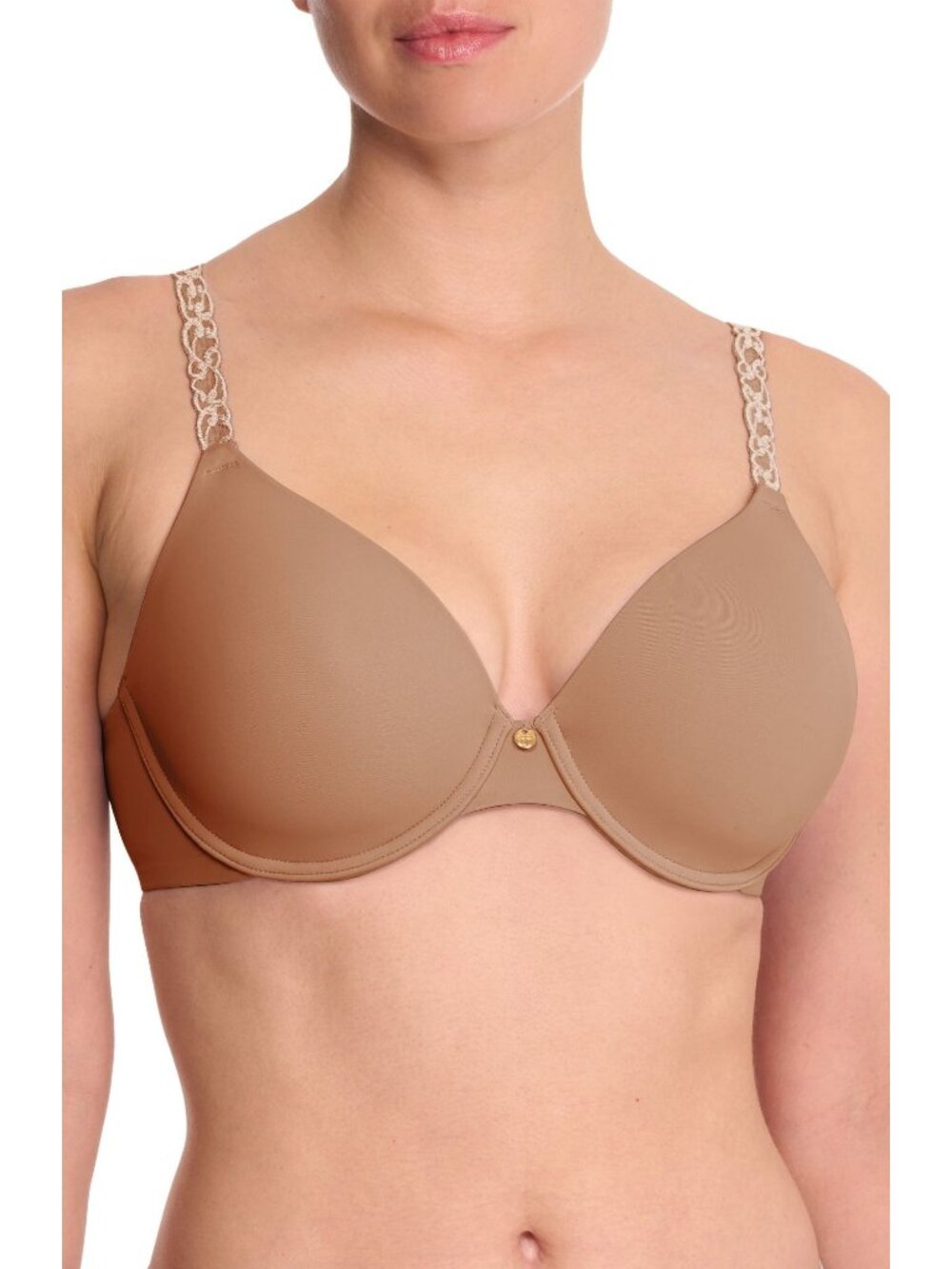 🆕 NATORI Pure Luxe Full Underwire T-Shirt Bra 34DD Buff Cashmere #732080